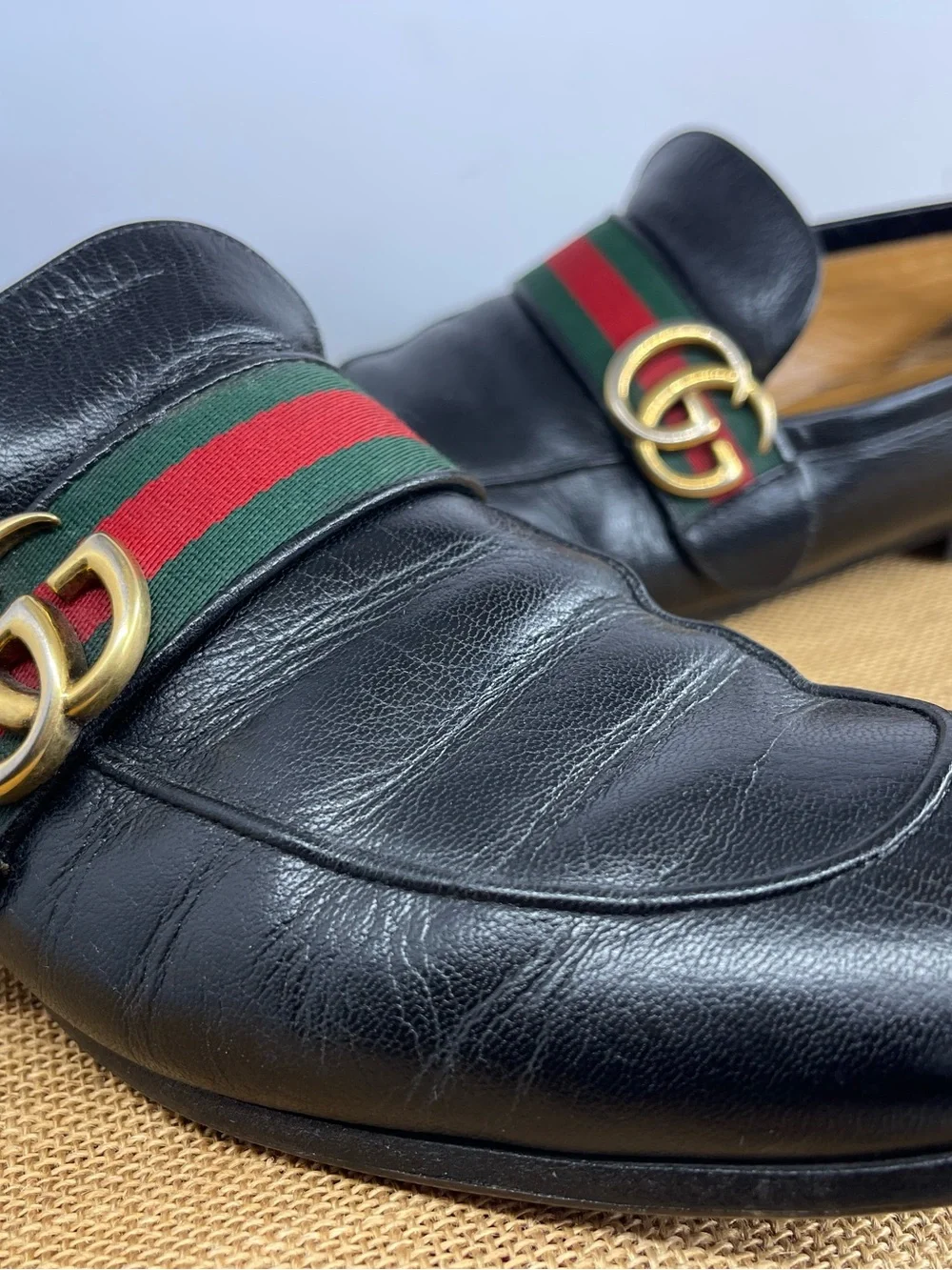 $950 Gucci GG Mens Shoes US 10 Made in Italy